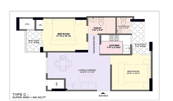 Featured Image of 2 BHK Floor Plan